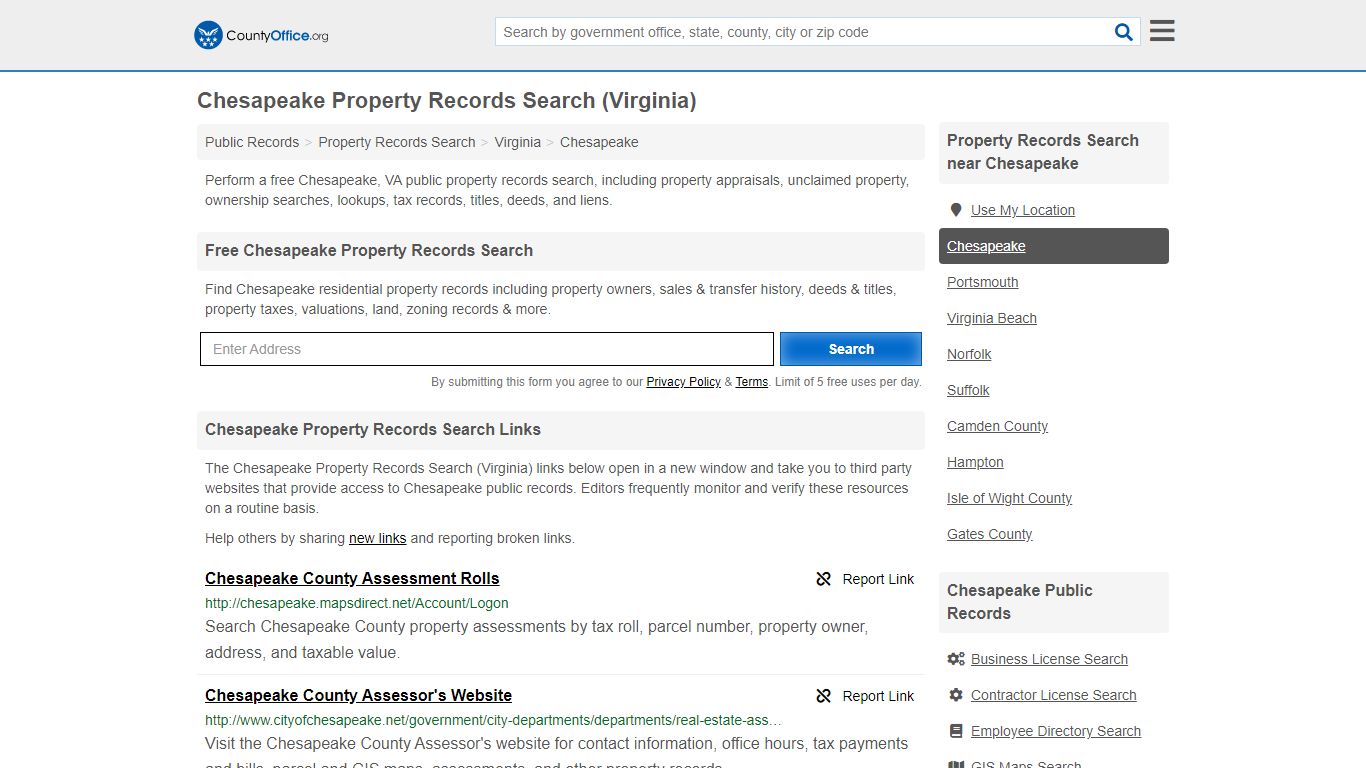 Property Records Search - Chesapeake, VA (Assessments ...